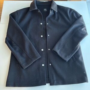 Zara Black Button Up Coat